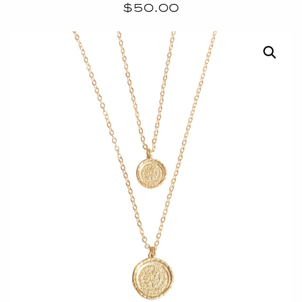 Brand New Double Coin Gold Necklace